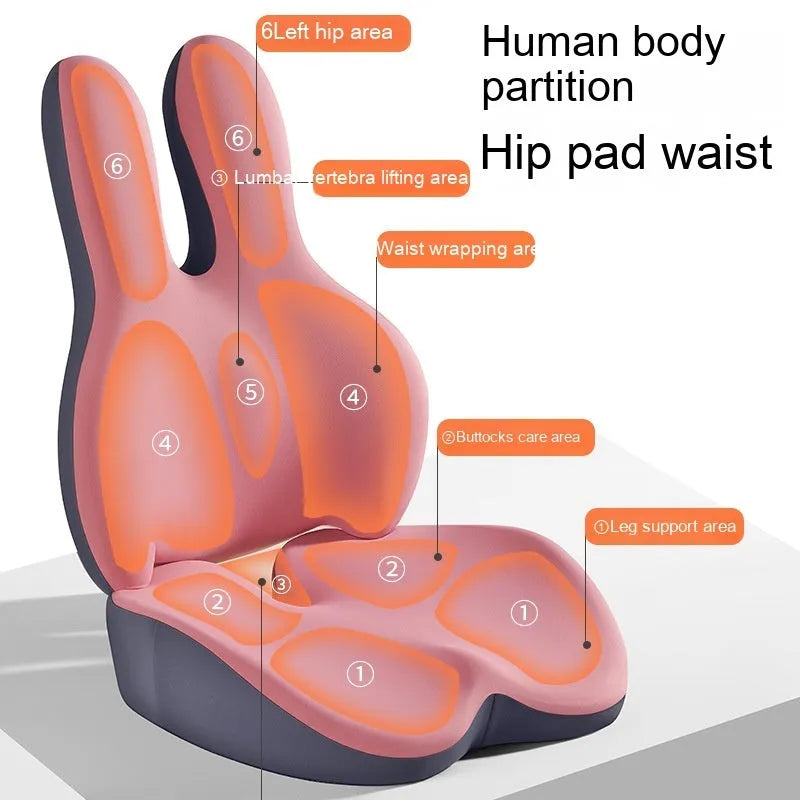 Car seat cushion and separate lumbar support cushion set in a choice of colours