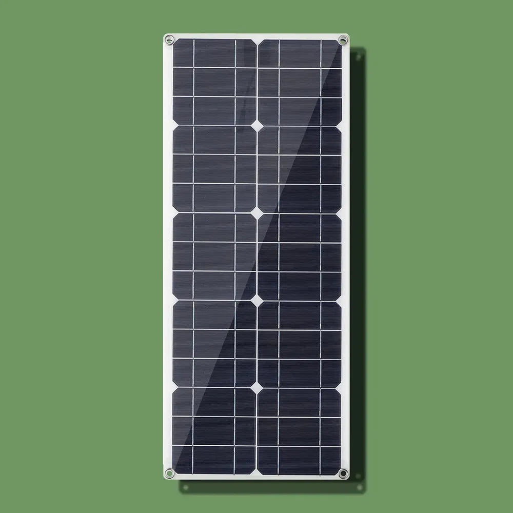30W semi-flexible solar charging panel with USB port for outdoor device charging