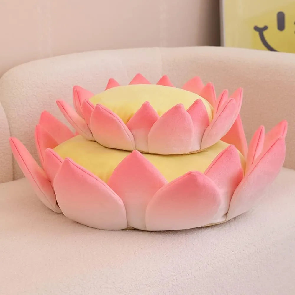 Lotus-shaped cat mattress with non-slip base, crystal super soft fabric and sponge, available in 20cm to 82cm sizes