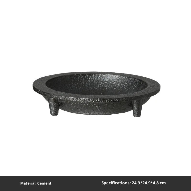 New Chinese style cement fruit plate decoration with Jubao design on a table, 32.4cm large size