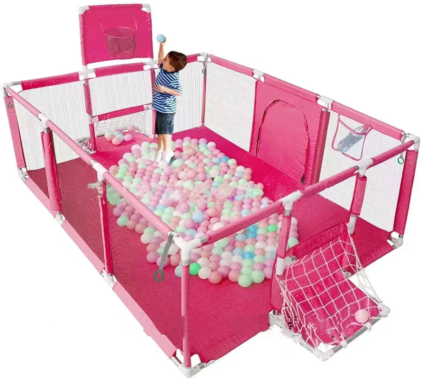 Children's playpen tent with stainless steel frame and Oxford cloth fabric in available colours