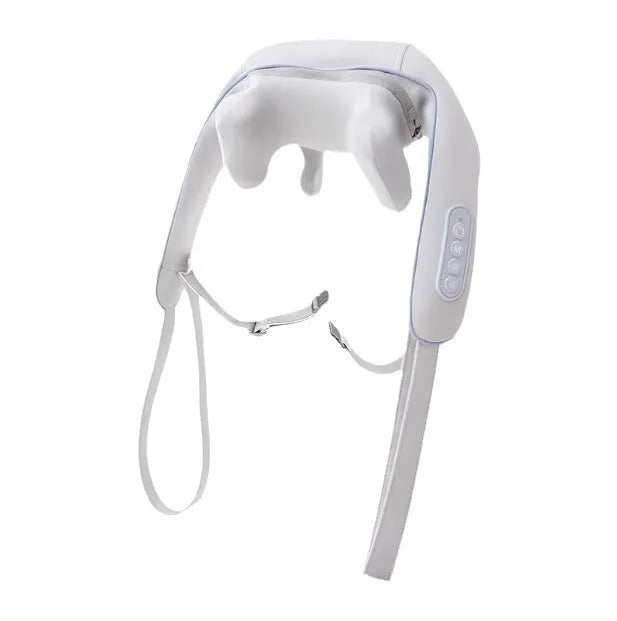 Black rechargeable neck and shoulder massage shawl with hot compress and two gear settings for trapezius muscle use