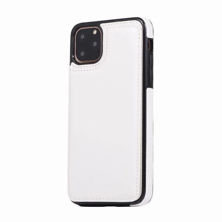 Crazy horse pattern leather double buckle bracket holster phone case for iPhone 13 in multiple colours