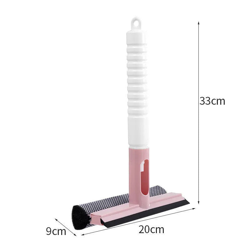 Multifunctional three-in-one TPR glass squeegee in green, pink, and white 94g 33x20x9cm