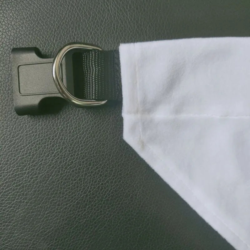 Blank white polyester dog scarf for thermal transfer customisation in four sizes