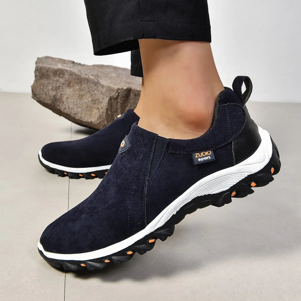 Men's round head thin overshoes in multiple colours with rubber sole and PU upper