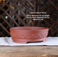 Chinese style purple clay ceramic flowerpot with drum nail design, 16.5cm inner diameter, for indoor tabletop or floor use