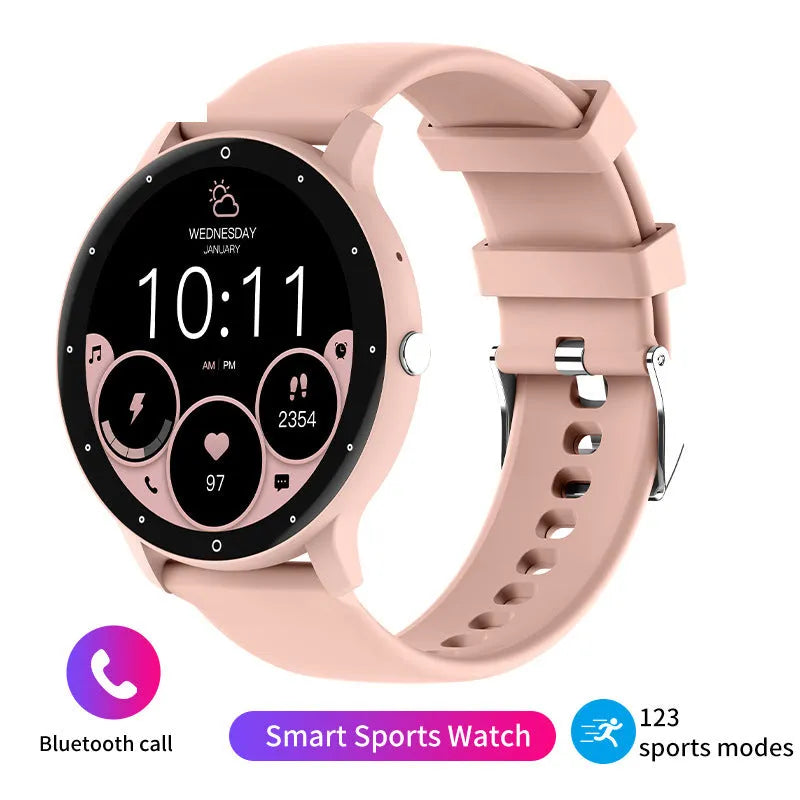 Call ZL02PRO smart watch with AMOLED screen showing heart rate monitoring, black colour option
