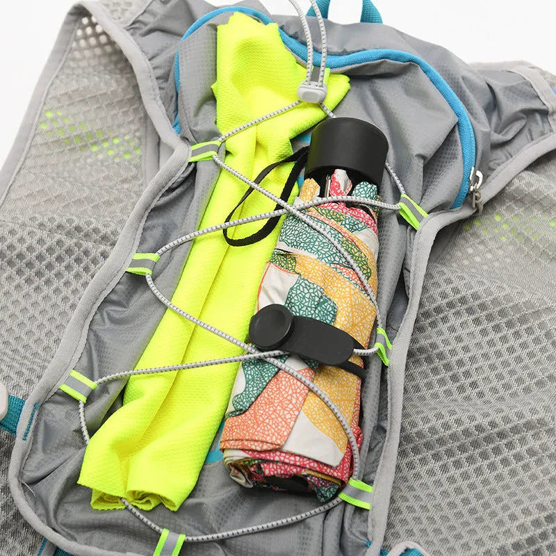 Multifunctional nylon running backpack with reflective elements in six colour options