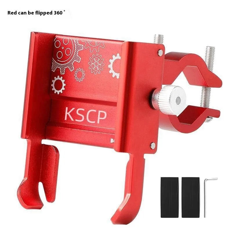 Aluminum alloy mobile phone holder mounted on bicycle handlebar in black colour option
