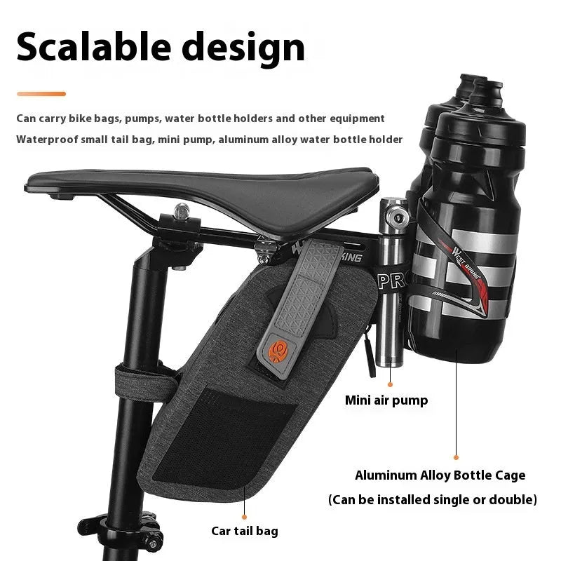 Bicycle double water bottle cage extension bracket black 6061 aluminium alloy adjustable angle 15-30 degrees for mountain road BMX