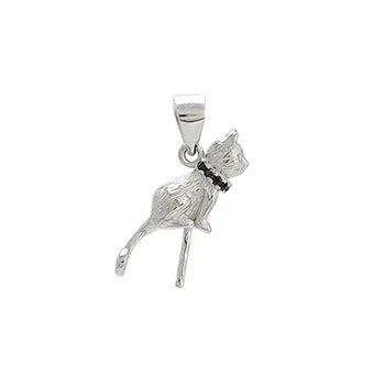 925 sterling silver cat pendant necklace with elegant feline design on clavicle-length chain