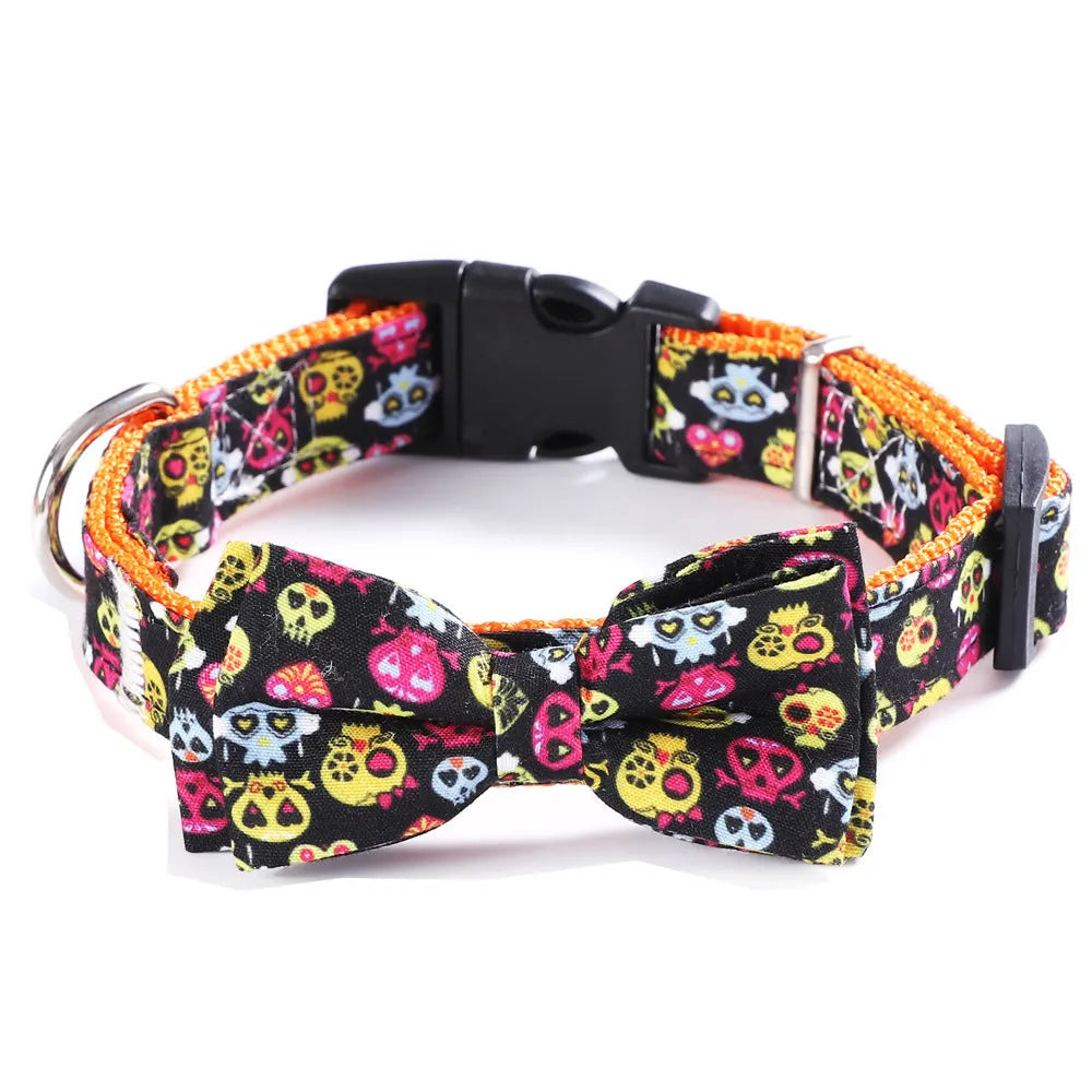 Cat collar holiday ornaments with geometric pattern in polyester, black ghost colour