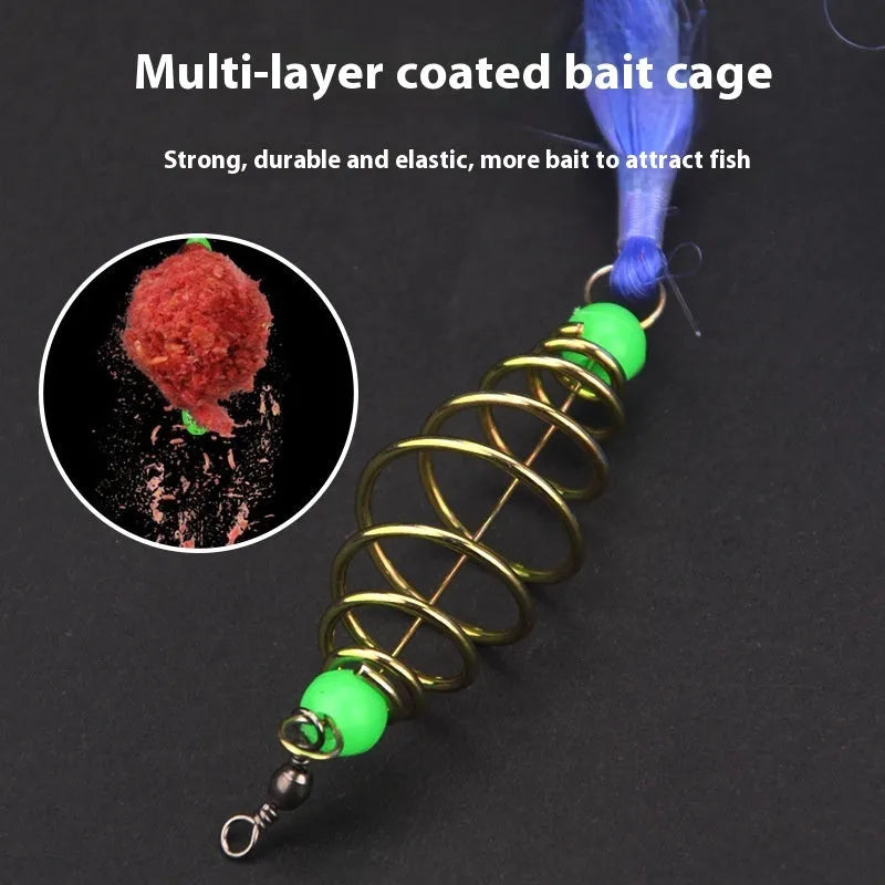 Hand cast fishing net with explosive hook spring mechanism and nylon mesh in multiple size options
