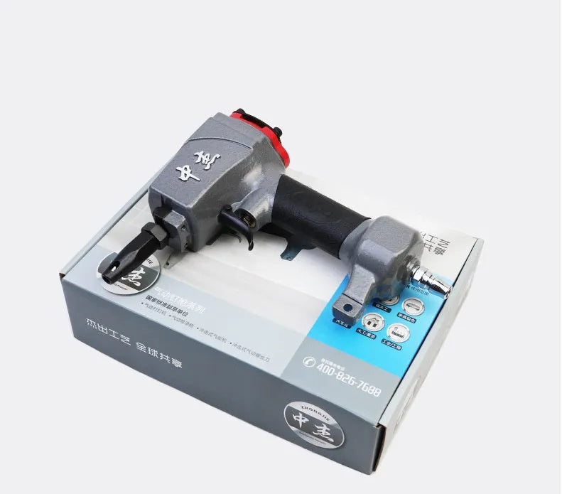 DK30 pneumatic metal sheet punching gun for industrial fabric applications.