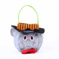 Halloween candy bag with pumpkin pattern velvet construction 16cm dimensions