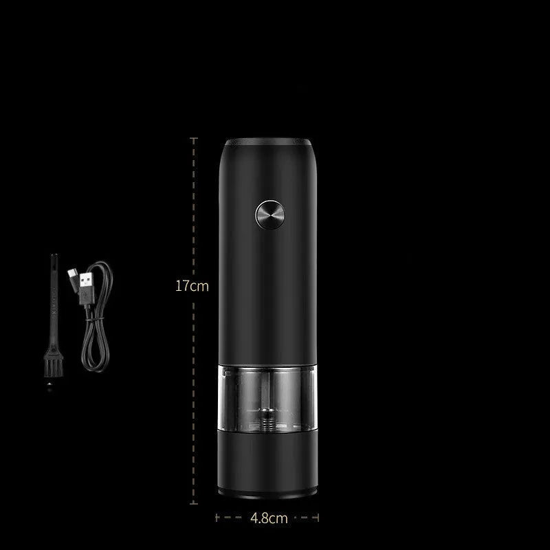 USB rechargeable electric pepper and salt grinder with clear acrylic body and ceramic mechanism