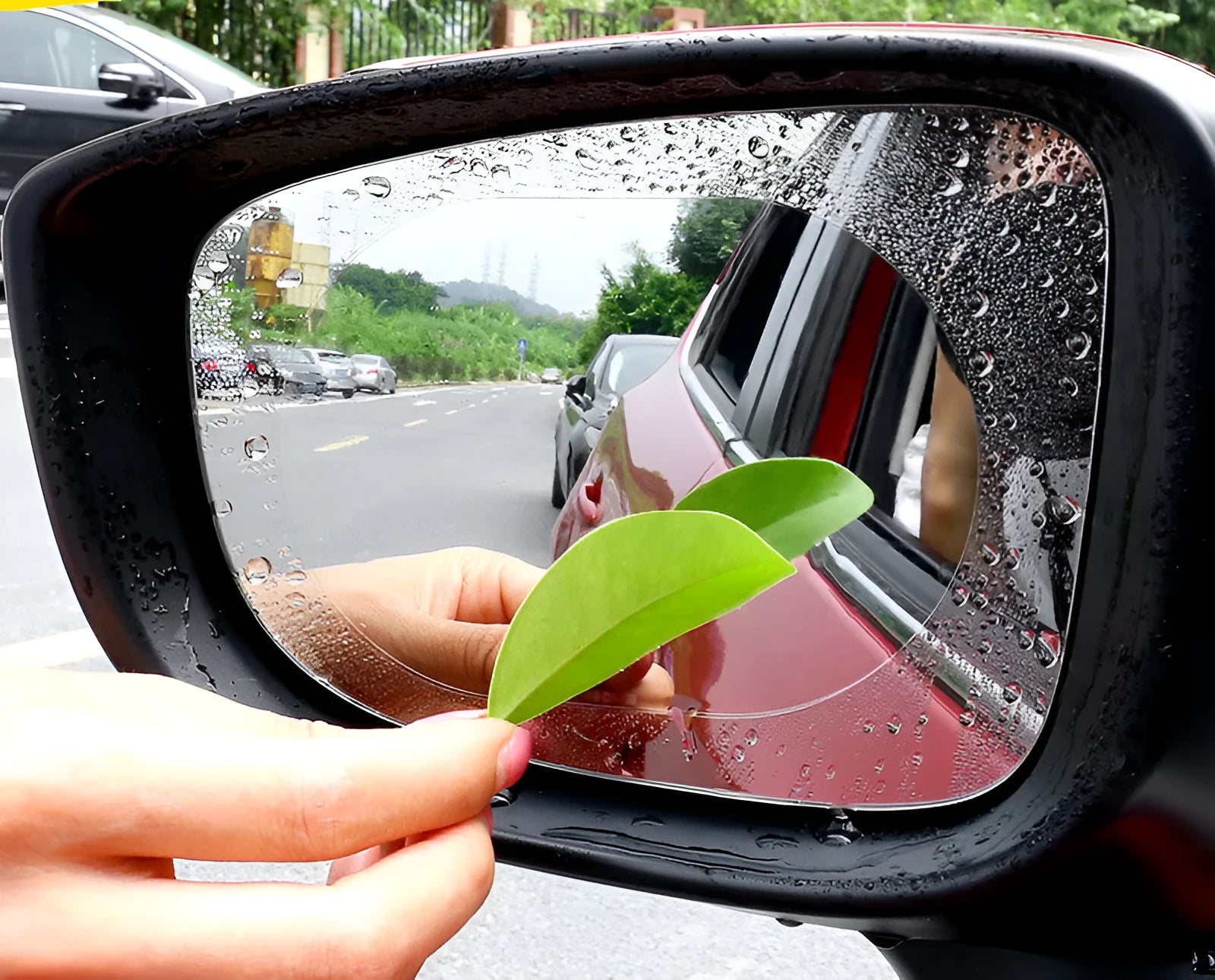 Car rearview mirror rainproof film nano anti-fog sky blue 95mm high strength adhesive