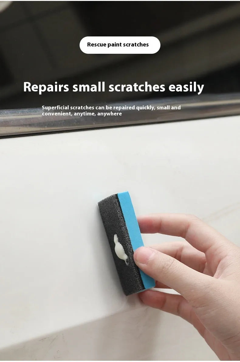 Car repair wax kit with two bottles (A Wax and B Wax) and a frosted sponge mop for scratch removal and paint polishing.