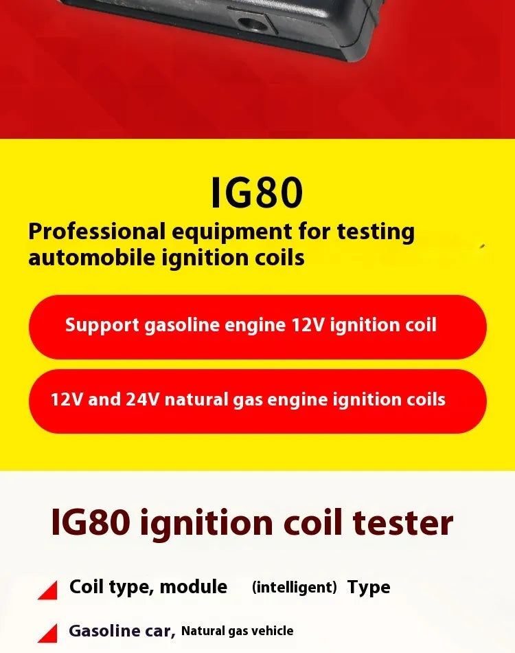 IG80 automobile ignition coil detector for natural gas and gasoline vehicles diagnostic tool