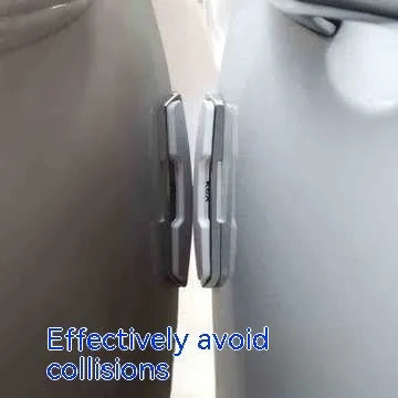 Four black silicone car door bumper strips for edge protection, each measuring 9.5cm by 2cm.