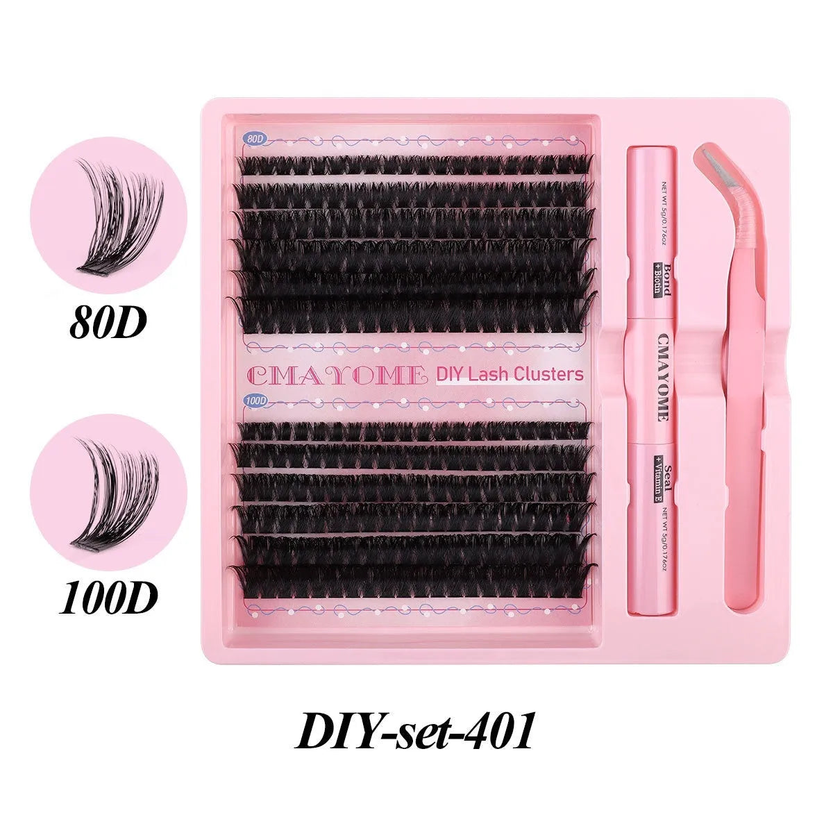 DIY single cluster artificial fibre false eyelashes set for natural thick mixed split styles