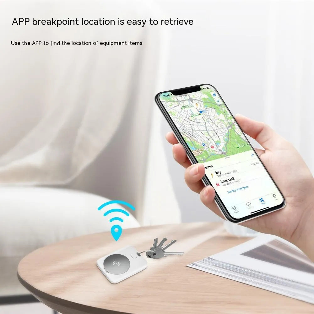 White ABS plastic pet tracking device for Apple smartphones with portable wearing method