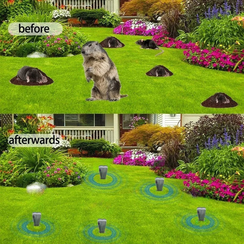 Solar ultrasonic cat repeller in flower shape for garden and courtyard outdoor use