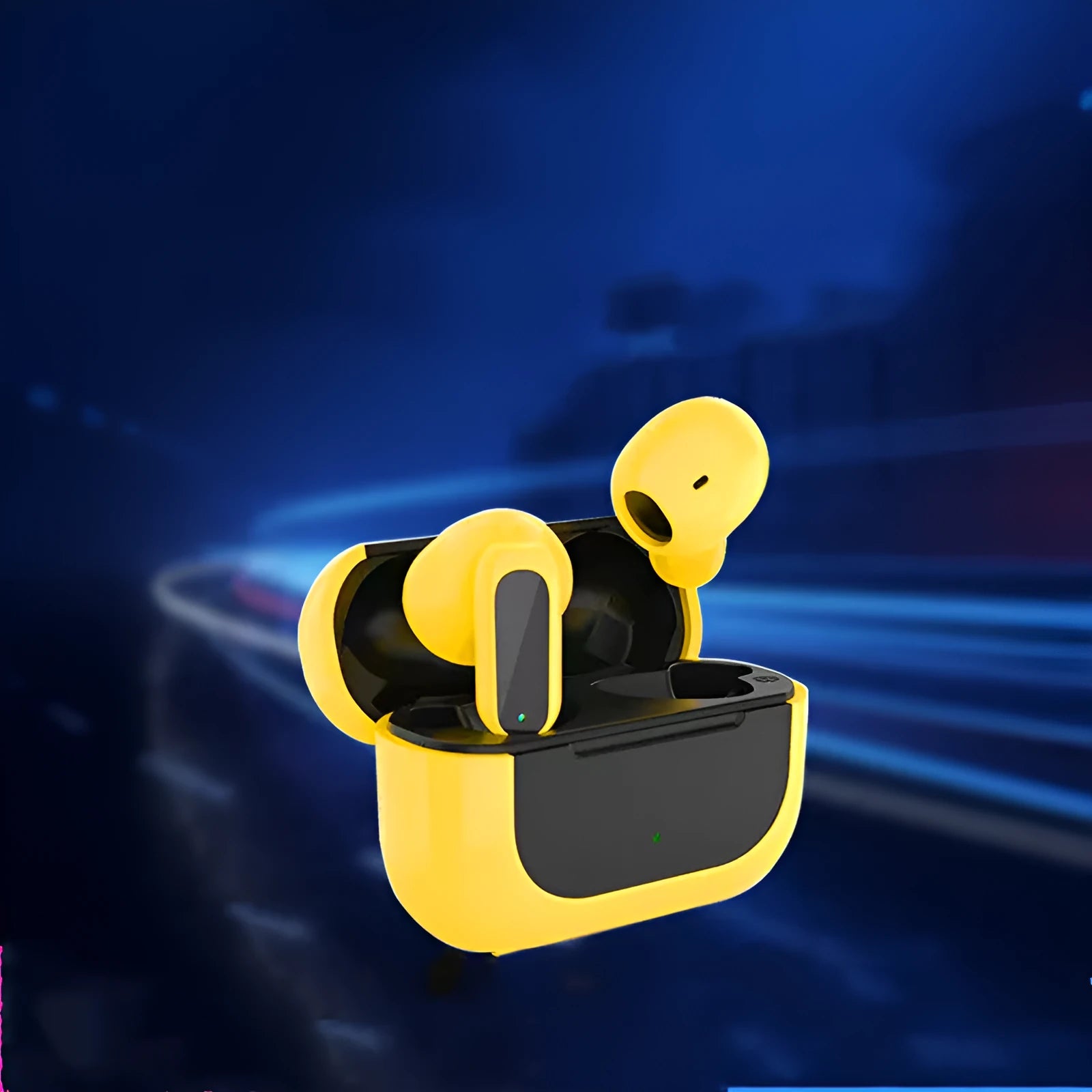 Jerry cartoon wireless Bluetooth headphones in black, white, and yellow colours with earplug design