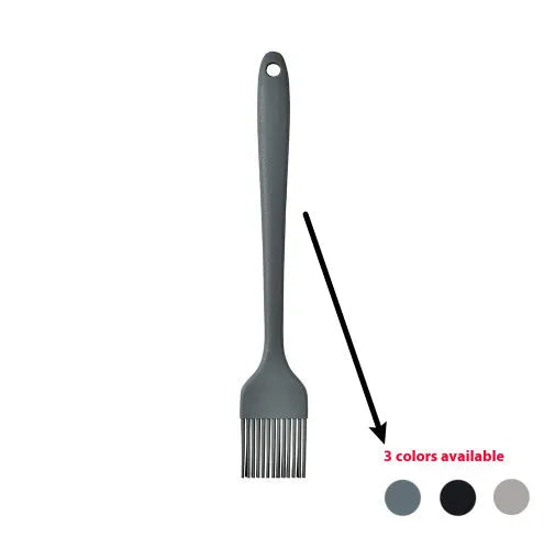 12-piece black silicone kitchen utensil set including spatula, spoon, and claw tools in a rotating storage bucket on a kitchen counter.