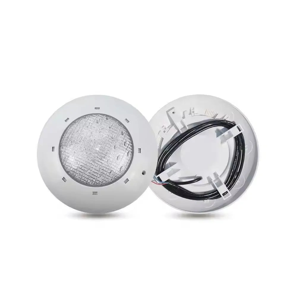 Round plastic wall-mounted underwater lamp 280mm diameter IP68 with RGB lighting