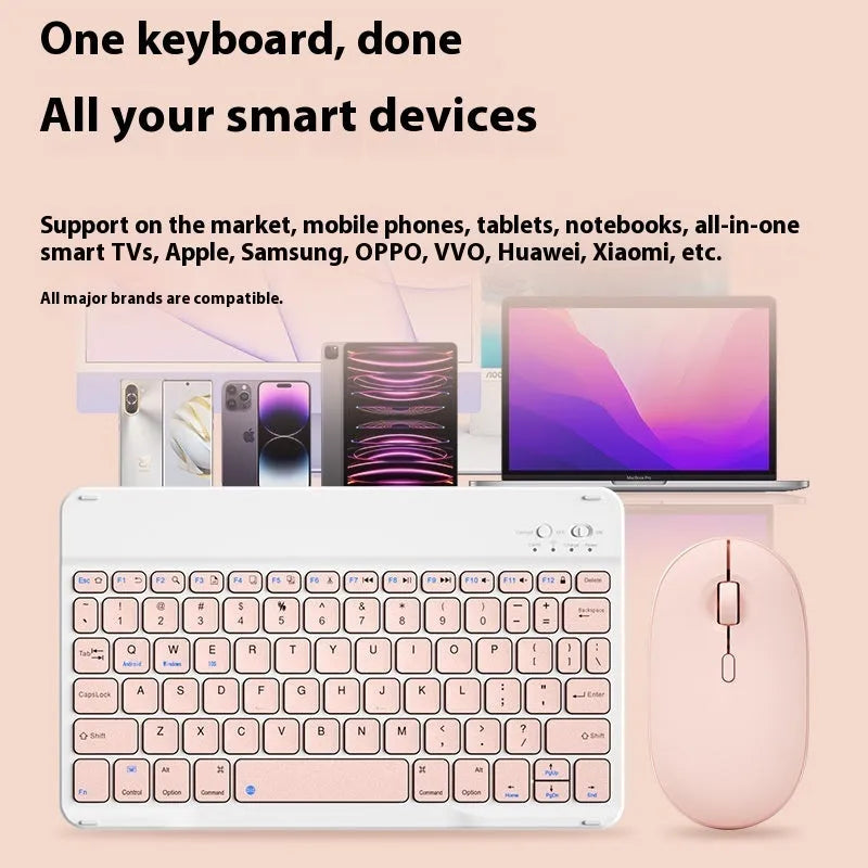 Girls Bluetooth tablet keyboard in colourful ABS design with wireless connectivity for office and home use.