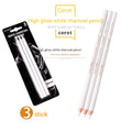 Three white charcoal drawing pencils for sketching and highlighting artwork.