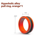 Orange and silver alloy non-slip fishing hand guard pull loop tool on a plain background.