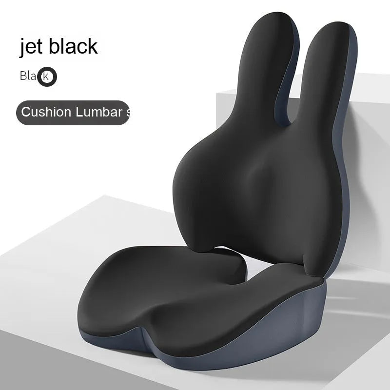 Car seat cushion and separate lumbar support cushion set in a choice of colours