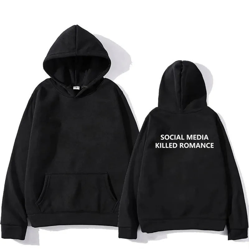 Men's slim fit hoodie with spring letter pattern printing and long sleeves in various colour options