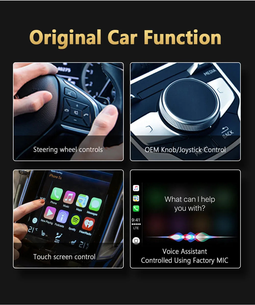 Black Carplay Box with 9-inch touch screen for Android 11 vehicle upgrade