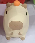 Small capybara-shaped silicone night light decorative lamp with USB charging cable