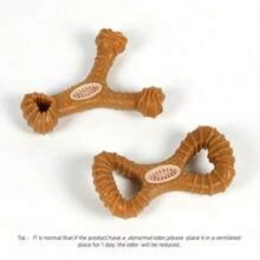 Durable rubber dog chew toy bone for teeth cleaning in 8 shape and Y shape designs