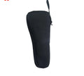 Black cloth zippered storage pouch for a mobile phone gimbal and its accessories on a table