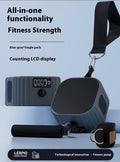 Blue-grey resistance training tensioner with adjustable 2-20kg mechanism for full body exercise