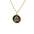 Copper bottle cap pendant necklace on a 40cm box chain with an 18K gold electroplated finish.