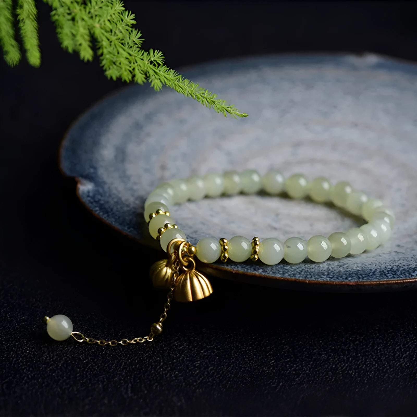 Two Shihuan natural Hetian Jade bracelet with fu character and constellation detailing in 6mm size