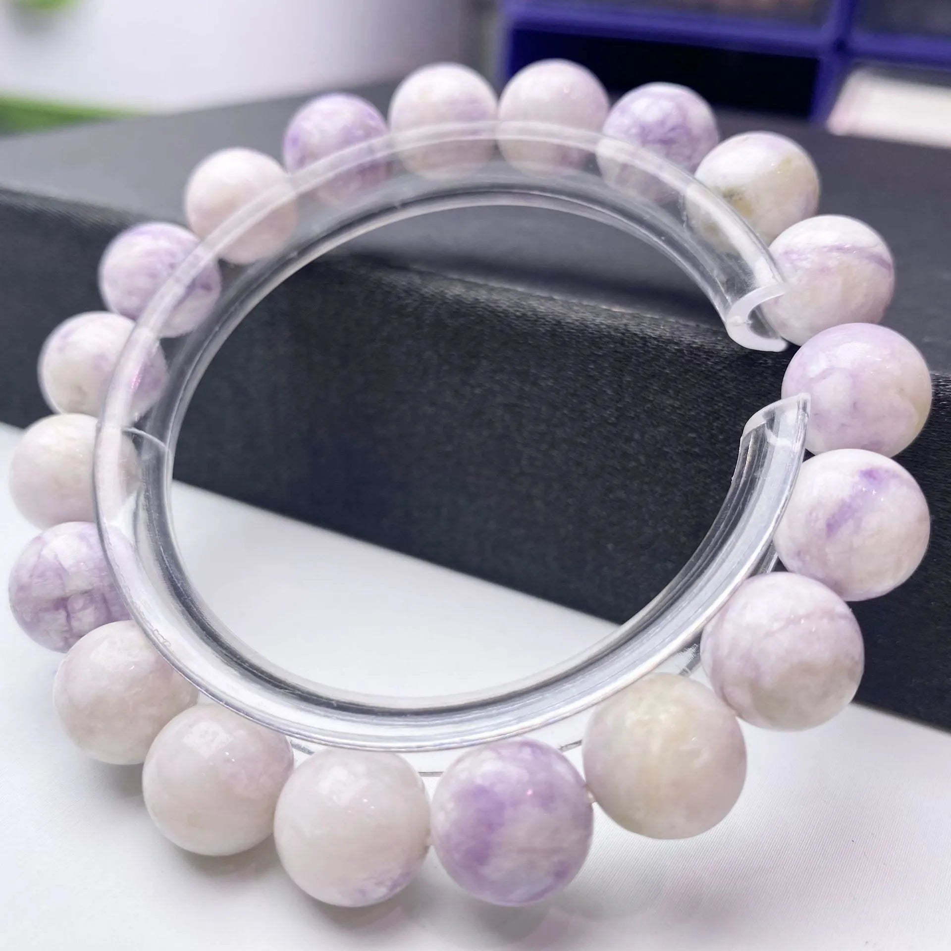 A natural purple turquoise bead bracelet for women, shown in a choice of 6mm, 8mm, or 10mm bead sizes.