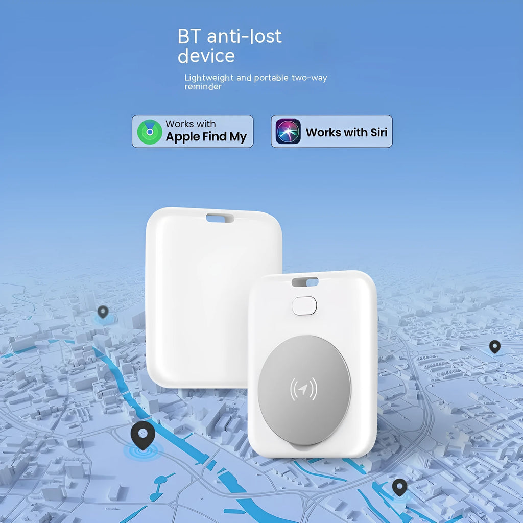 White ABS plastic pet tracking device for Apple smartphones with portable wearing method