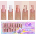 Removable nude nail stickers in 5-colour bare sets with ultra-thin seamless wear armour style