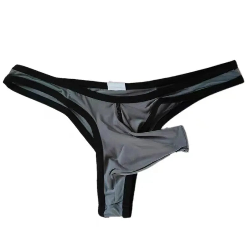 Men's white Ice Silk small briefs laid flat, showing the close-fit design and elasticated waistband.
