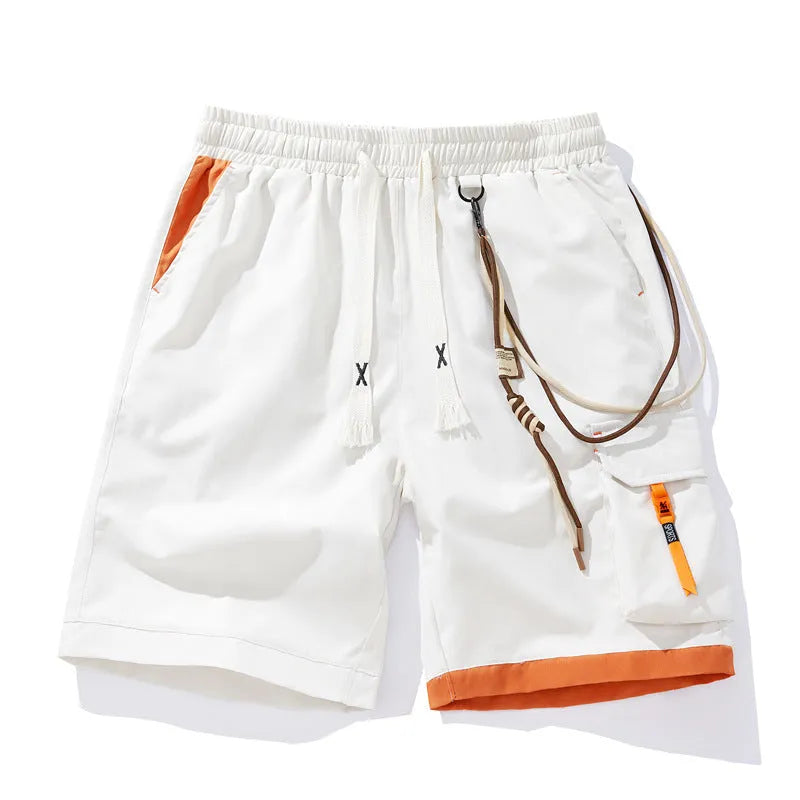 Men's plus size high waist elastic shorts in bamboo fibre, shown in coffee colour.
