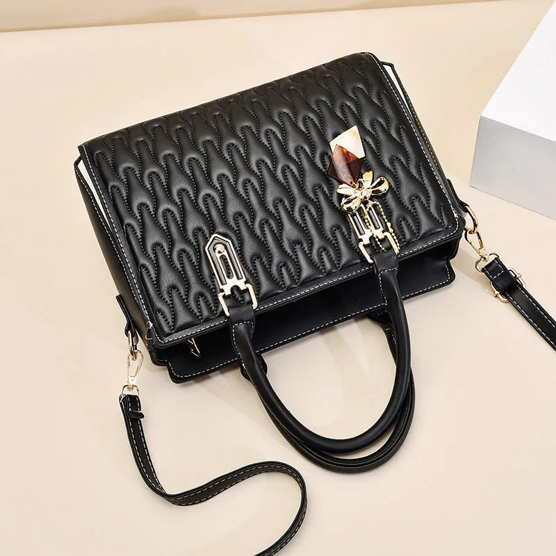 Women's large polyester messenger bag in street style, shown in one of five colour options.