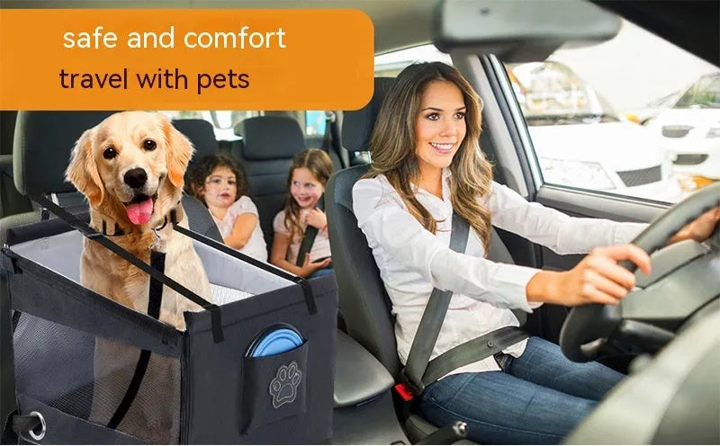 Oxford cloth portable dog crate in black, grey, or brown with dimensions 49x49x38 cm
